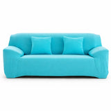 Bleu Cyan - Housse de Canapé Extensible