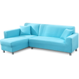 Bleu Cyan - Housse de Canapé d’Angle Extensible