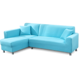 Bleu Cyan - Housse de Canapé d’Angle Extensible
