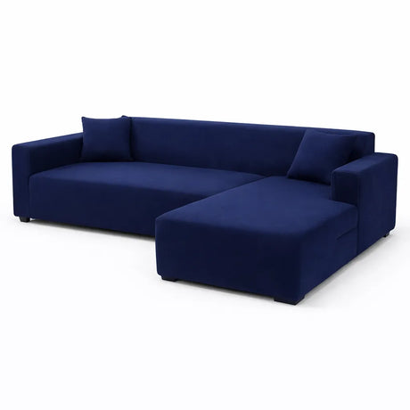 Bleu Marine - Housse de Canapé d’Angle Extensible