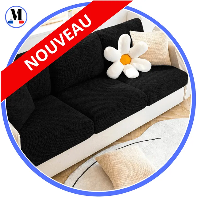 Housse Noir Coussin D'assise & Dossier - Canapé & Fauteuil - La Maison de la Housse®