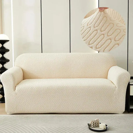 Housse de Canapé Jacquard Crème - La Maison de la Housse®