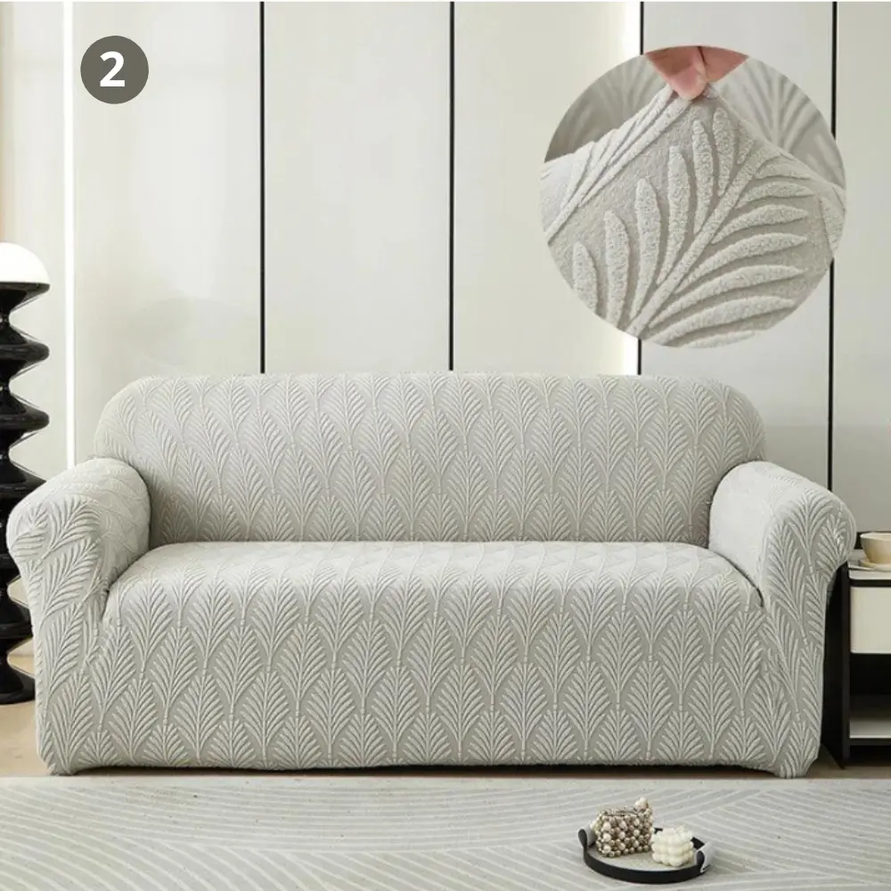 Housse de Canapé Jacquard Gris Clair La Maison de la Housse®