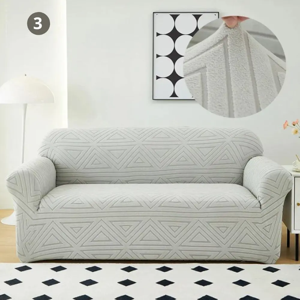 Housse de Canapé Jacquard Gris Clair La Maison de la Housse®