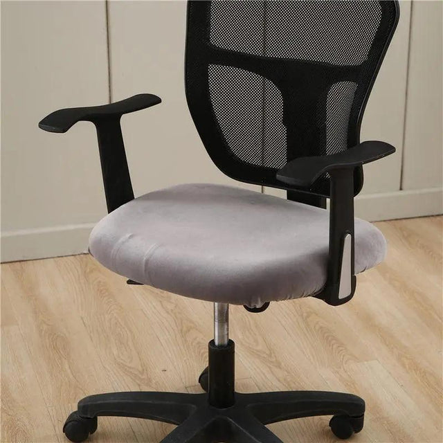 Housse de Chaise Gris clair de Bureau Style Velours - La Maison de la Housse®