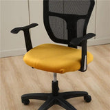 Housse de Chaise Jaune de Bureau Style Velours - La Maison de la Housse®