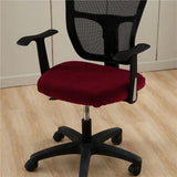 Housse de Chaise Rouge vin de Bureau Style Velours - La Maison de la Housse®