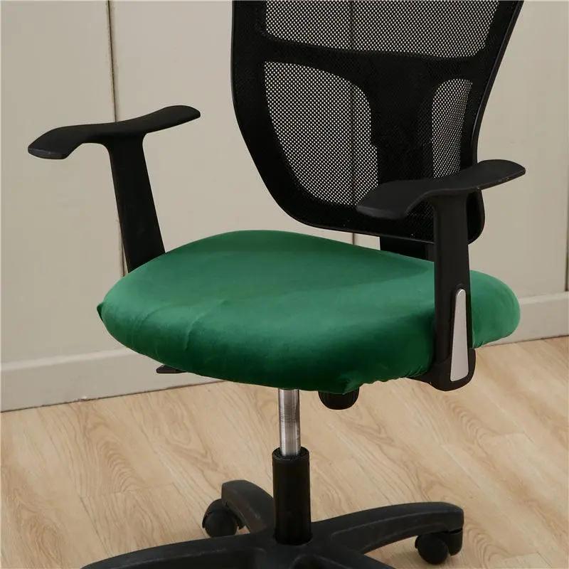Housse de Chaise Vert de Bureau Style Velours - La Maison de la Housse®
