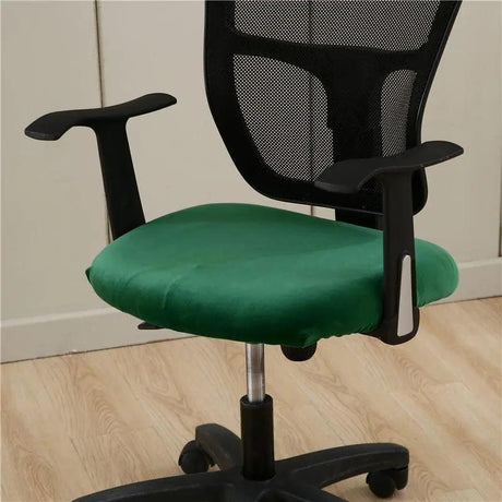 Housse de Chaise Vert de Bureau Style Velours - La Maison de la Housse®