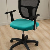 Housse de Chaise bleu canard de Bureau Style Velours - La Maison de la Housse®