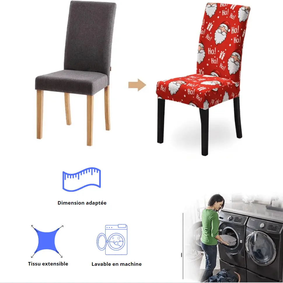 Housse de Chaise de Noël - La Maison de la Housse®