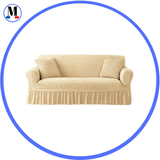 Housse de canapé en Microfibre Style Jupe Beige - La Maison de la Housse®