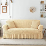 Housse de canapé en Microfibre Style Jupe Beige - La Maison de la Housse®