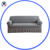 Housse de canapé en Microfibre Style Jupe Gris - La Maison de la Housse®