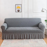 Housse de canapé en Microfibre Style Jupe Gris - La Maison de la Housse®
