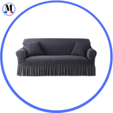 Housse de canapé en Microfibre Style Jupe Gris foncé - La Maison de la Housse®
