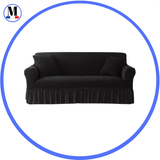 Housse de canapé en Microfibre Style Jupe Noir - La Maison de la Housse®