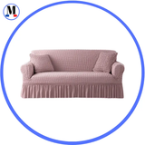 Housse de canapé en Microfibre Style Jupe Rose - La Maison de la Housse®
