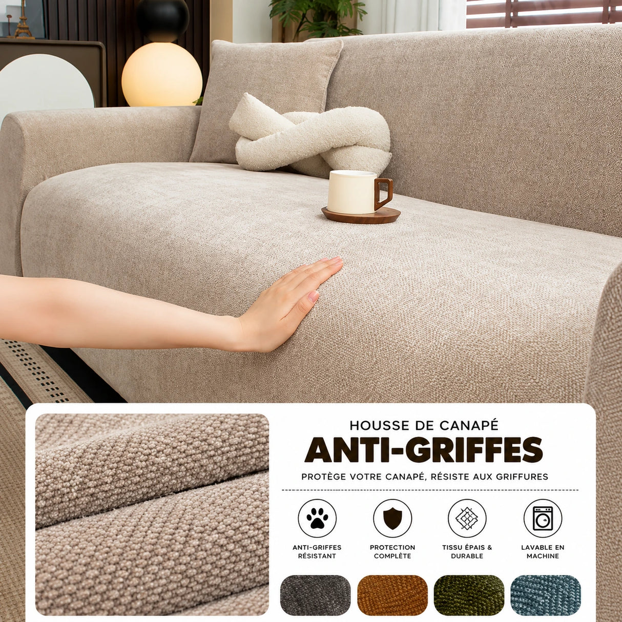 Housse de Canapé Anti-Griffes