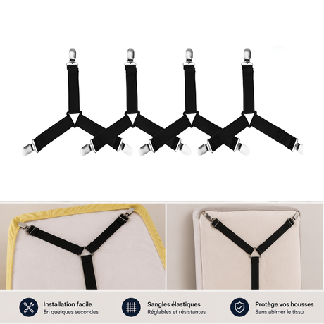 Kit Attaches Drap Housse – Lot de 4