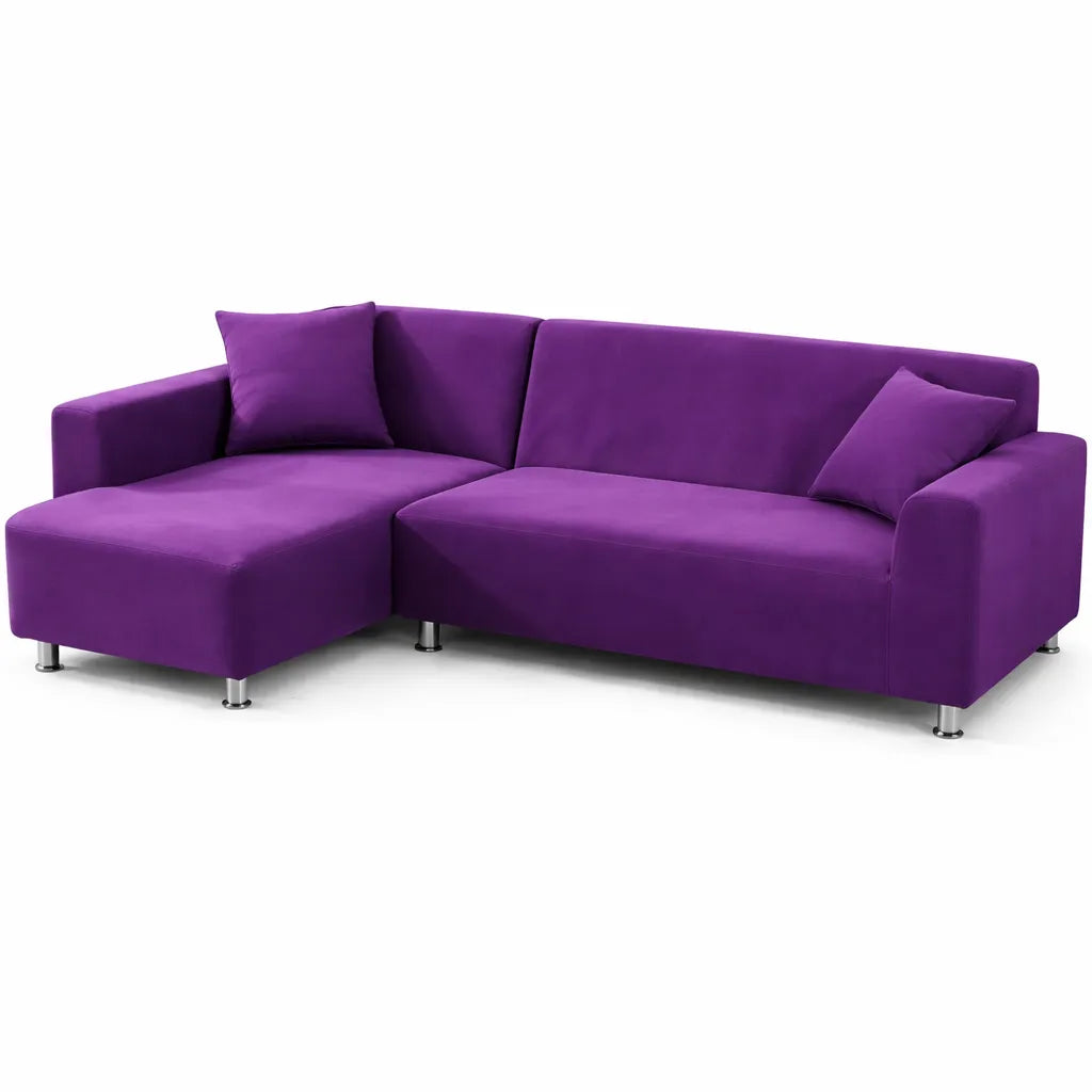 Mauve - Housse de Canapé d’Angle Extensible