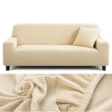 Microfibre Beige - Housse de Canapé Extensible