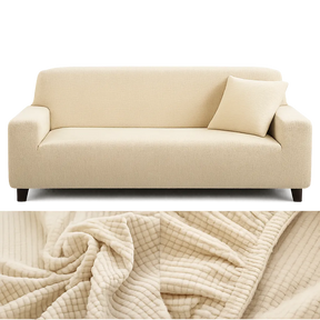 Microfibre Beige - Housse de Canapé Extensible
