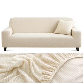 Microfibre Blanc - Housse de Canapé Extensible