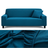 Microfibre Bleu Canard - Housse de Canapé Extensible