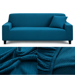 Microfibre Bleu Canard - Housse de Canapé Extensible