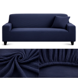 Microfibre Bleu Nuit - Housse de Canapé Extensible