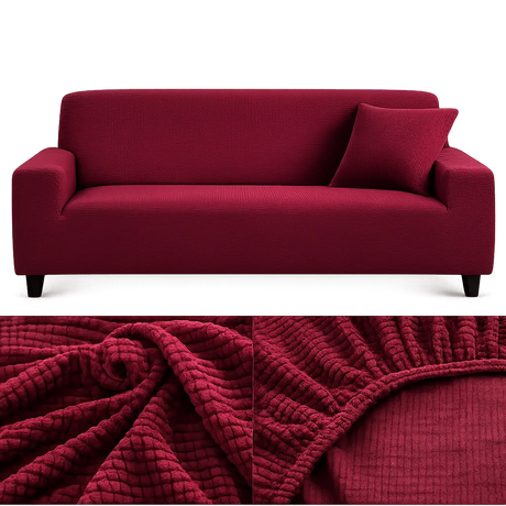 Microfibre Bordeaux - Housse de Canapé Extensible