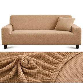 Microfibre Camel - Housse de Canapé Extensible