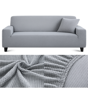 Microfibre Gris Clair - Housse de Canapé Extensible