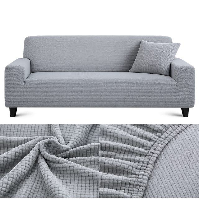 Microfibre Gris Clair - Housse de Canapé Extensible