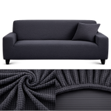 Microfibre Gris Foncé- Housse de Canapé Extensible