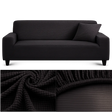 Microfibre Noir - Housse de Canapé Extensible
