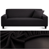 Microfibre Noir - Housse de Canapé Extensible