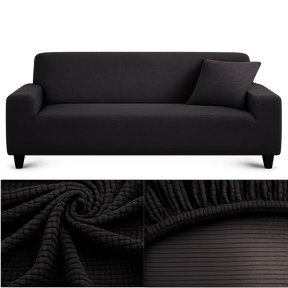 Microfibre Noir - Housse de Canapé Extensible
