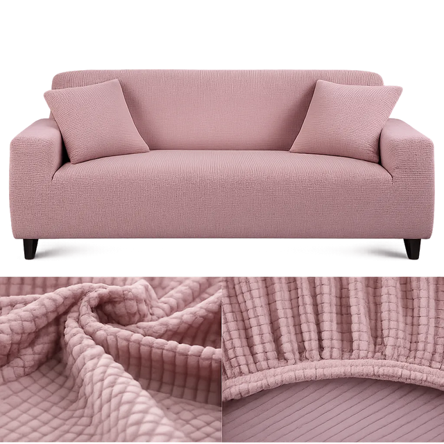 Microfibre Rose - Housse de Canapé Extensible