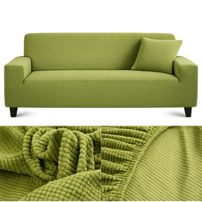 Microfibre Vert Pomme - Housse de Canapé Extensible