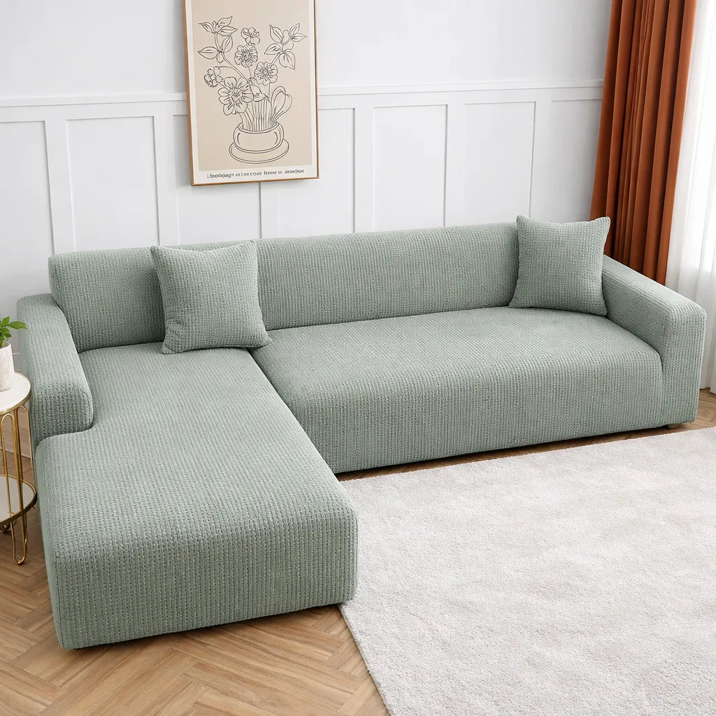 Microfibre Vert d'eau - Housse de Canapé Extensible