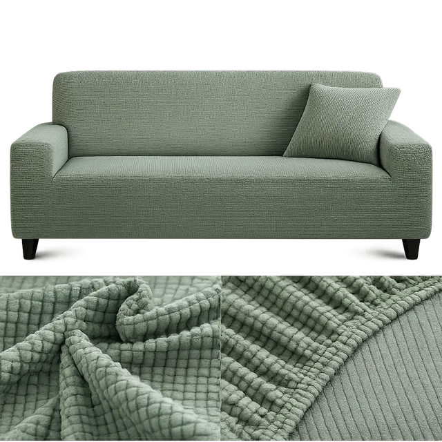 Microfibre Vert d'eau - Housse de Canapé Extensible