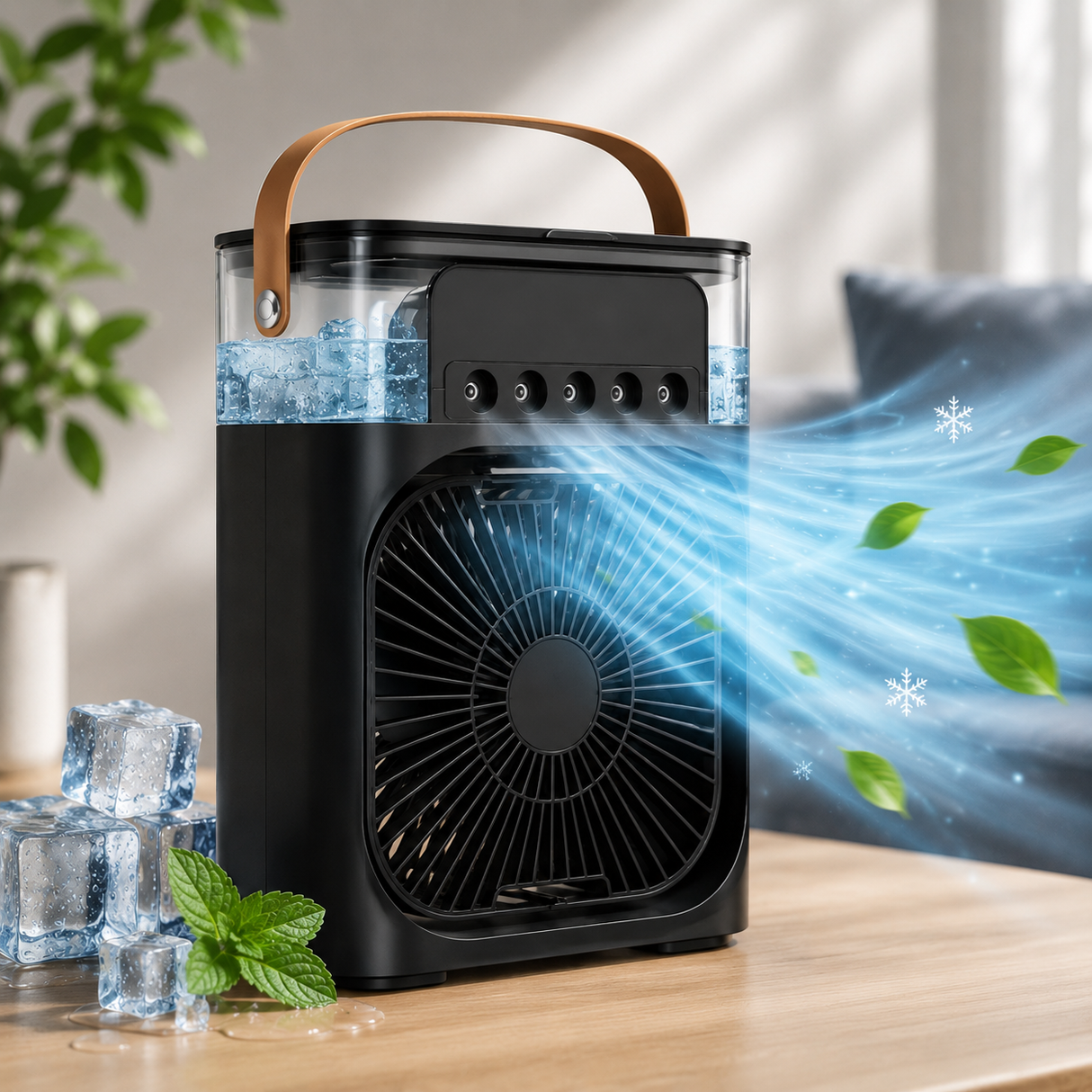 Rafraîchisseur d'air silencieux - FreezeX Air® Ventilateur Brumisateur Portable USB