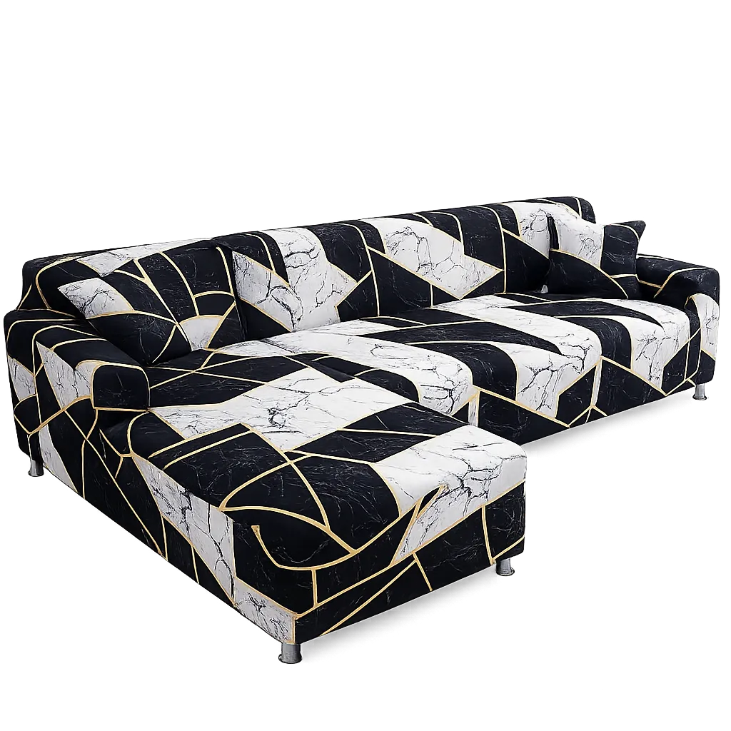 Motif Galium - Housse de Canapé d’Angle Extensible