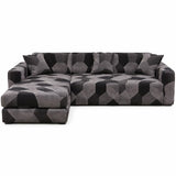 Motif Helich - Housse de Canapé d’Angle Extensible