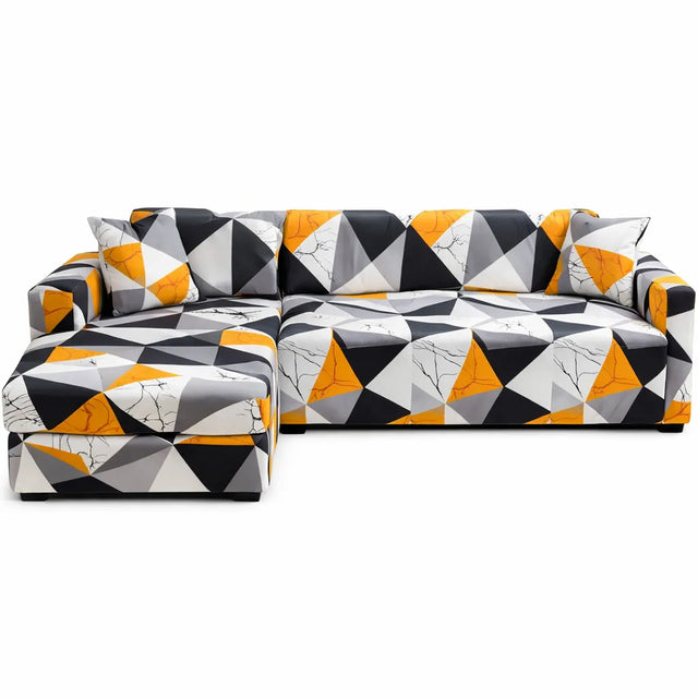 Motif Hexagomir - Housse de Canapé d’Angle Extensible