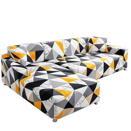 Motif Lepourasi - Housse de Canapé d’Angle Extensible