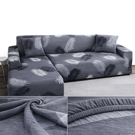 Motif Lonic - Housse de Canapé d’Angle Extensible
