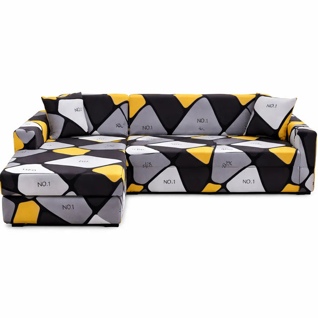 Motif Papavéracées - Housse de Canapé d’Angle Extensible